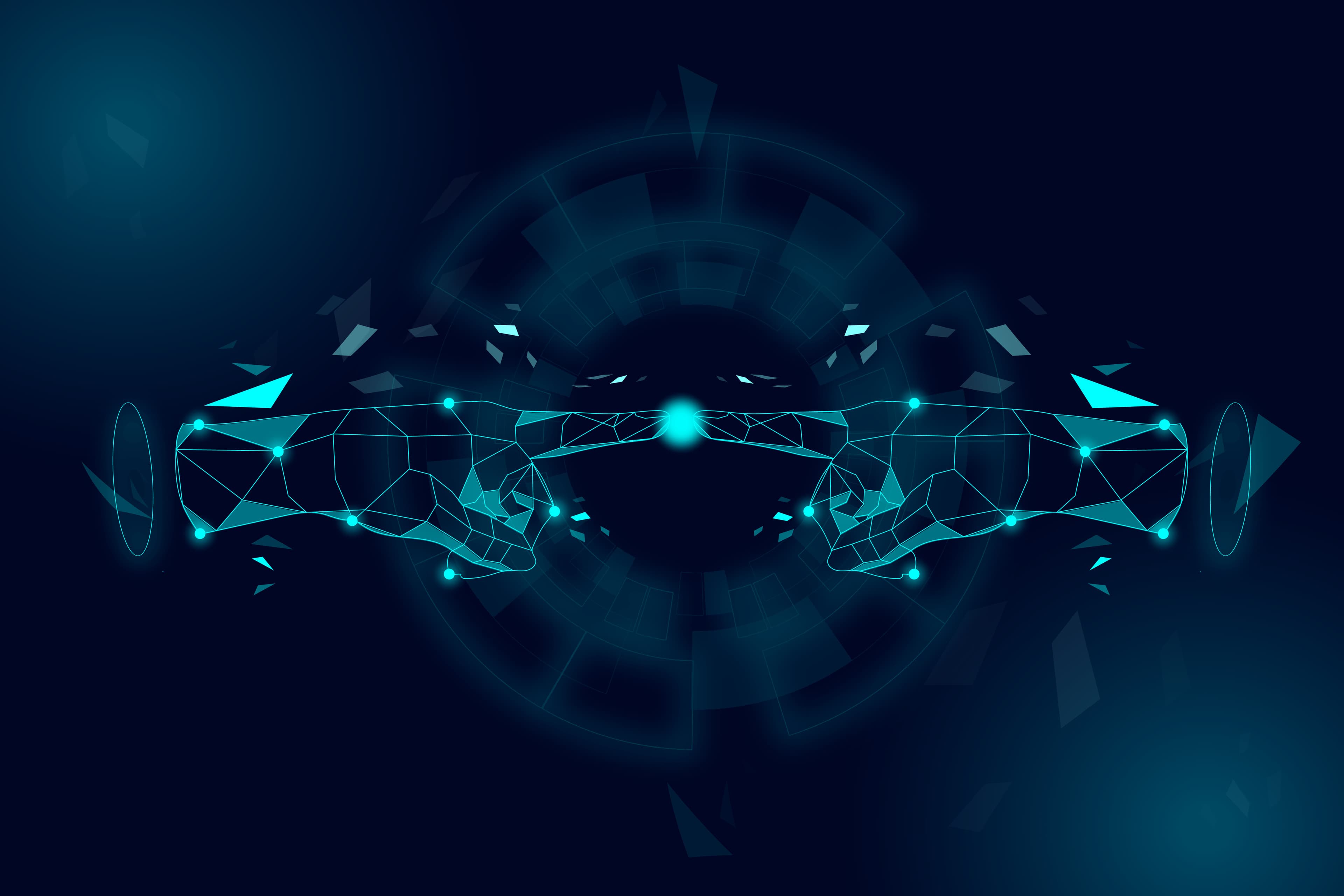 Engineer collaborating with an intelligent robot